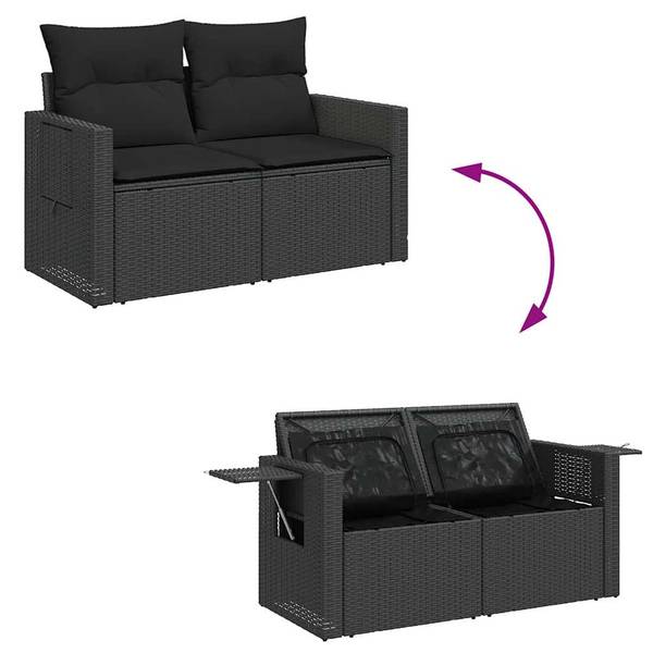 Garten-Lounge-Set 3036439-2 (6-teilig) Schwarz