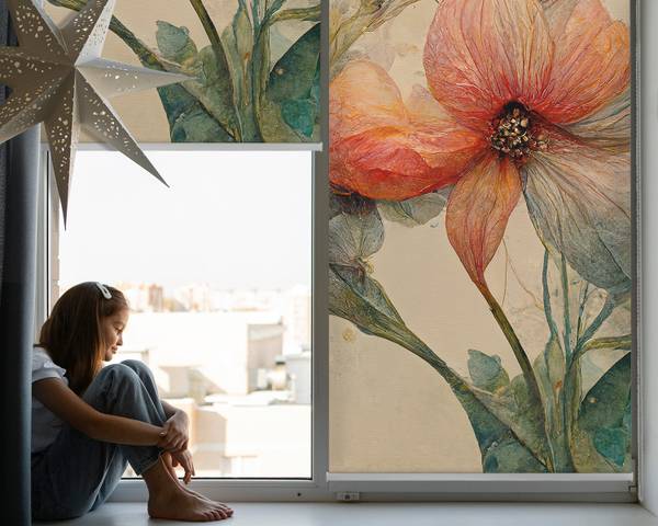 Innenrollo Blume 150 x 240 x 1 cm