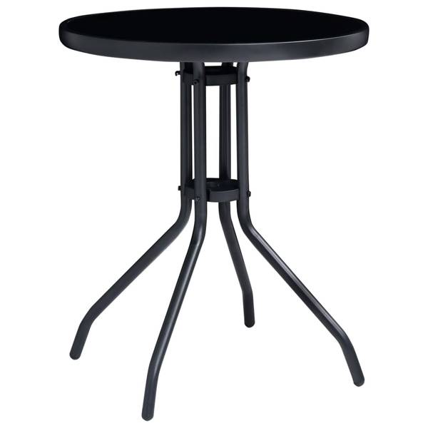 Bistro-Set 3011555 3-teilig Schwarz - Flachgewebe - Aluminium - Klarglas - 110 x 109 x 56 cm