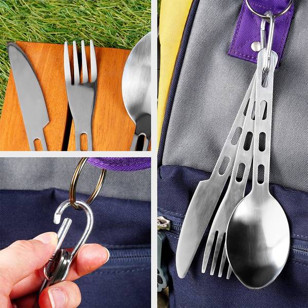 Reisebesteck 3-tlg. Set 139807 Silber - Edelstahl - 8 x 3 x 22 cm