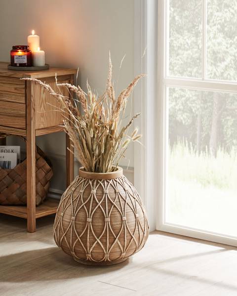 Blumenvase DOMOKOS Beige - Braun - Metall - 40 x 38 x 40 cm