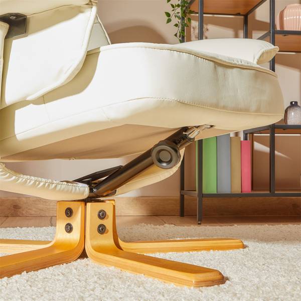 Fauteuil relaxation + repose-pied CHARLY Blanc