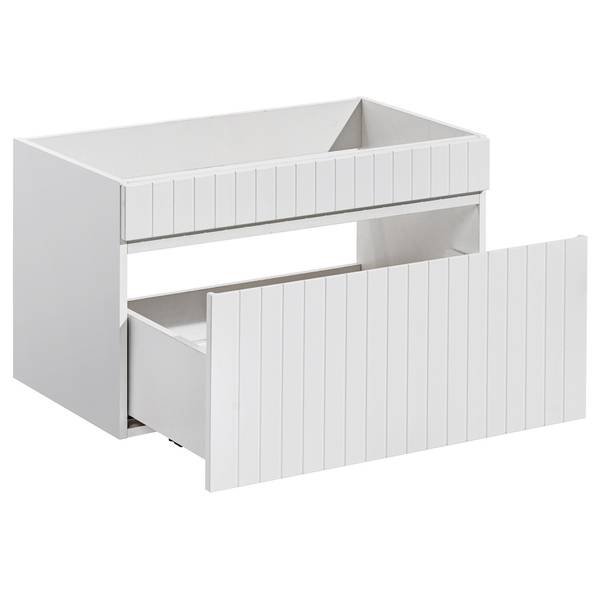 Badmöbel-Set IRAKLIO-56-61 3er-Set Weiß - Holzwerkstoff - 135 x 200 x 46 cm