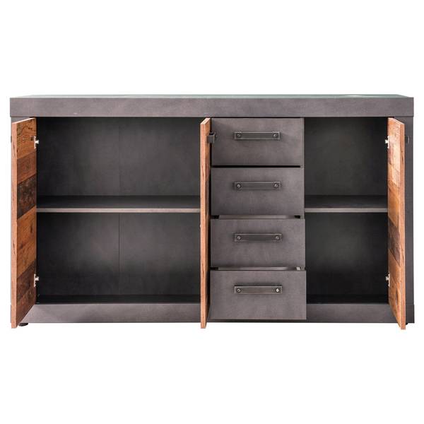 Kommode Indy Grau - Holz teilmassiv - 151 x 86 x 37 cm