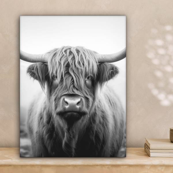 CANVAS SCHILDERIJ Schotse hooglander 30 x 40 cm