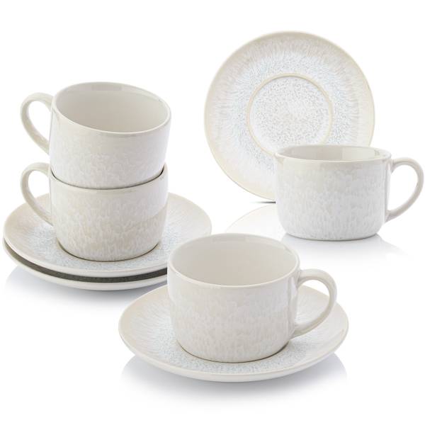 Kaffeeservice Korfu - 8 teilig Weiß - Steingut - 8 x 6 x 8 cm