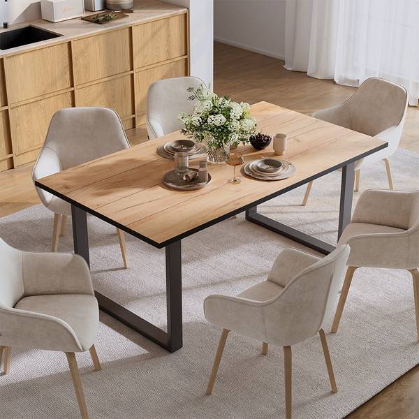 Esstisch Avido 58471 Schwarz - Braun - Holzwerkstoff - 180 x 75 x 100 cm
