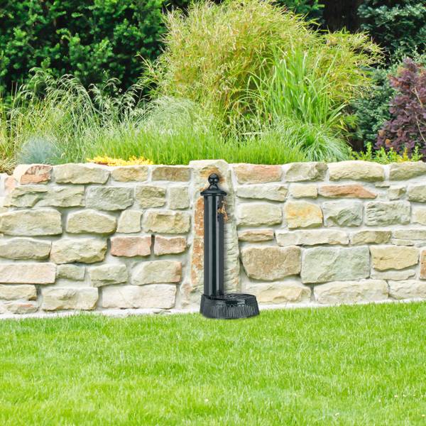 Standbrunnen Antik Gold - Grün - Aluminium - 25 x 61 x 31 cm