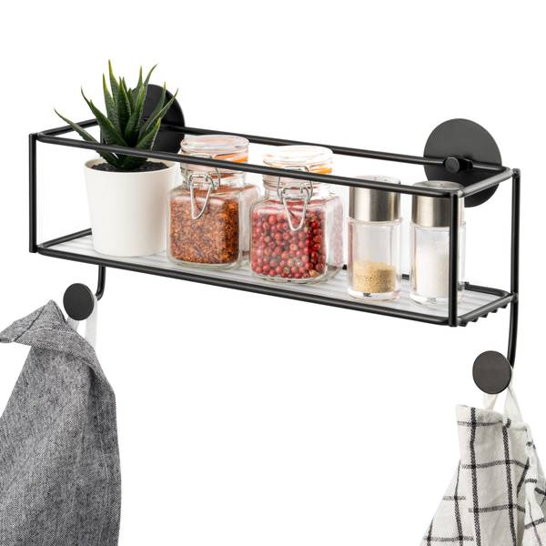 Gewürzwandablage 44044 Schwarz - Metall - 29 x 10 x 13 cm