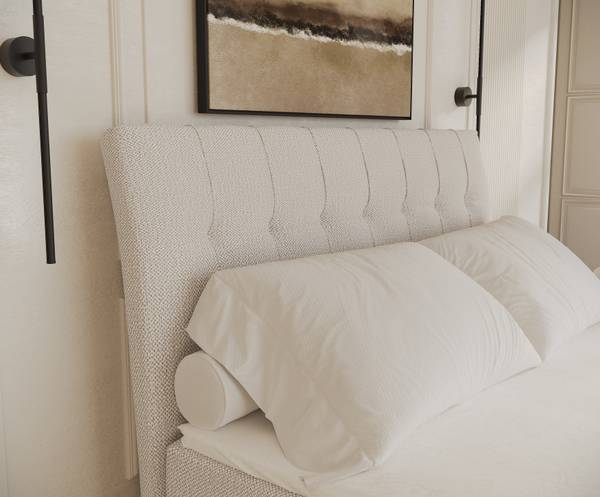 Boxspringbett Sauiti Ecru - 140 x 120 x 211 cm