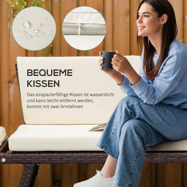 Rattansofa 860-049 Braun