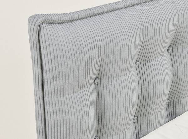 Boxspring Fatu lichtgrijs - Ligoppervlak breedte: 160 cm