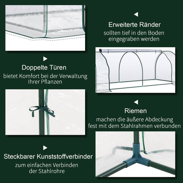Gewächshaus CO215 Kunststoff - 100 x 80 x 250 cm