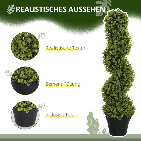 Künstlicher Eukalyptus CD96 2er-Set Grün - Kunststoff - 18 x 90 x 18 cm