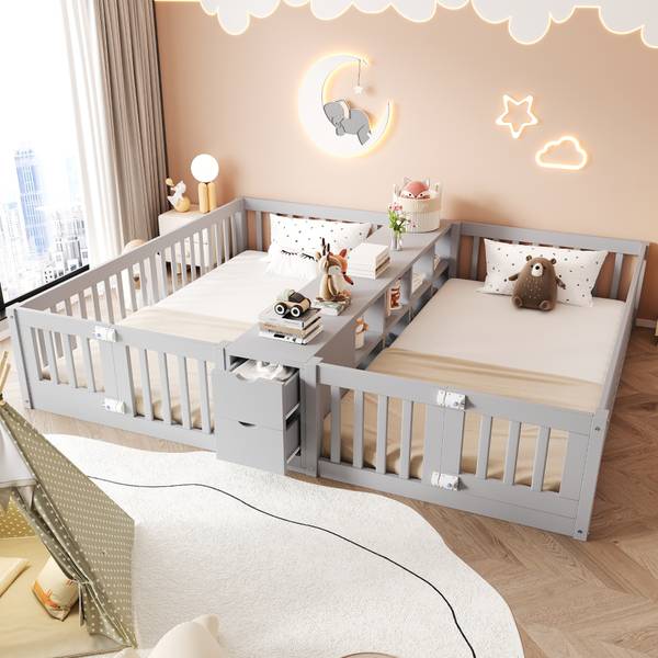 Einzelbett K-2159 Grau