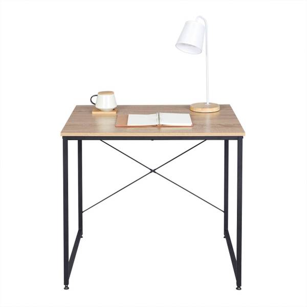 Schreibtisch Sebastian Schwarz - Braun - Holzwerkstoff - Metall - 80 x 70 x 60 cm