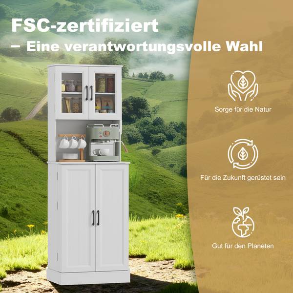 Küchenschrank 83A-399V90WT Weiß - Acrylglas - 40 x 180 x 60 cm