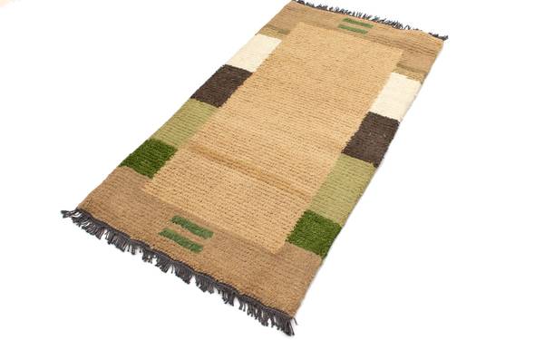 Handgeknüpft Wollteppich Braun - Wolle - 70 x 2 x 140 cm