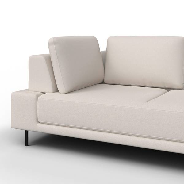 Ecksofa MANI Beige - Metall - Textil - Holz teilmassiv - 1 x 1 x 1 cm