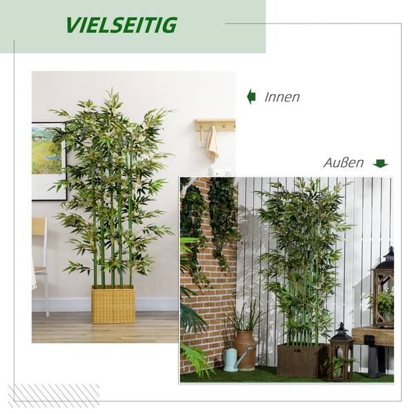 Künstlicher Bambus BB4822 Grün - Kunststoff - 35 x 180 x 35 cm