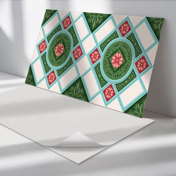 Klebepaneele Blumen Raute 100 x 50 cm