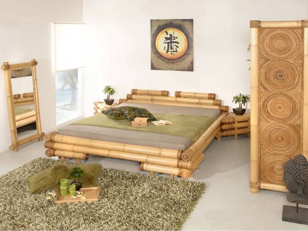 Bambusbett MEIJI Liegefläche Breite: 180 cm