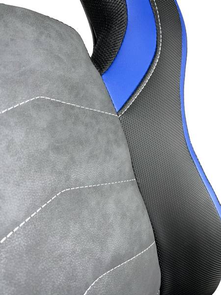 Fauteuil Gamer basculant AZUL Noir - Bleu - Métal - Matière plastique - Cuir synthétique - 62 x 123 x 65 cm