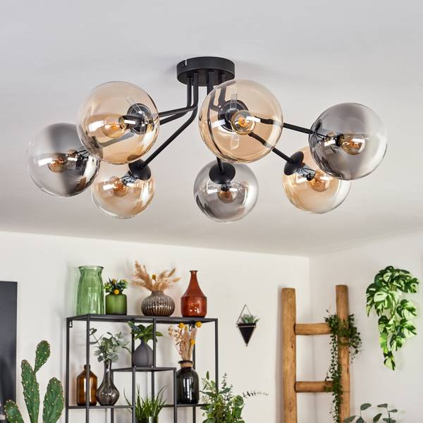 Deckenleuchte Fossobiubo Braun - Grau - Aluminium - Klarglas - 70 x 31 x 70 cm