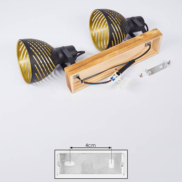 Deckenleuchte Gravellona Schwarz - Gold - Aluminium - 8 x 24 x 30 cm