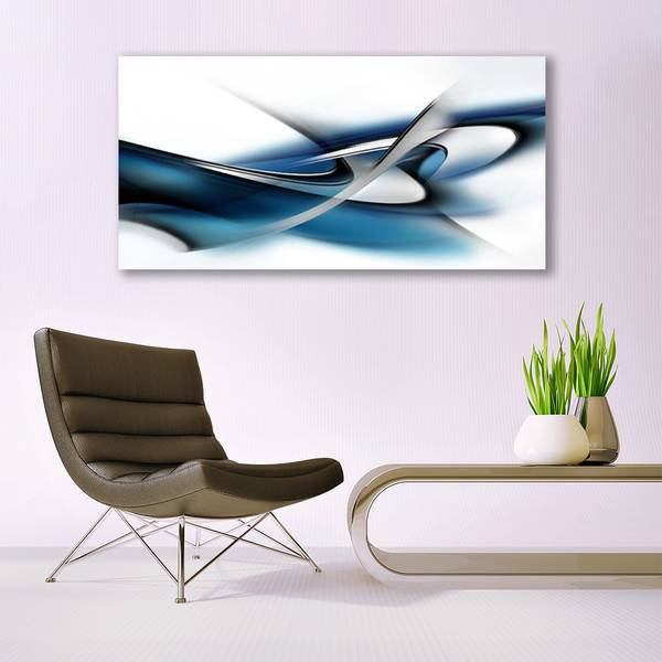 Glasbild Abstrakt Kunst Grau - Glas - 140 x 70 x 1 cm