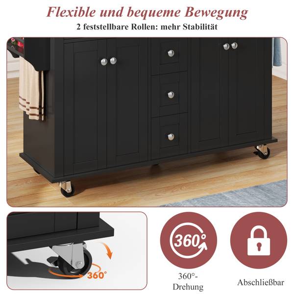 Kücheninsel BB8055 Schwarz