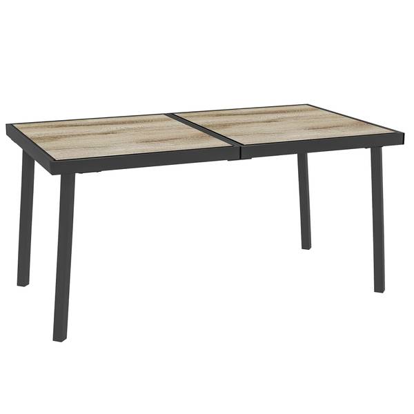 Gartentisch BB5345 Grau - Metall - 85 x 72 x 145 cm