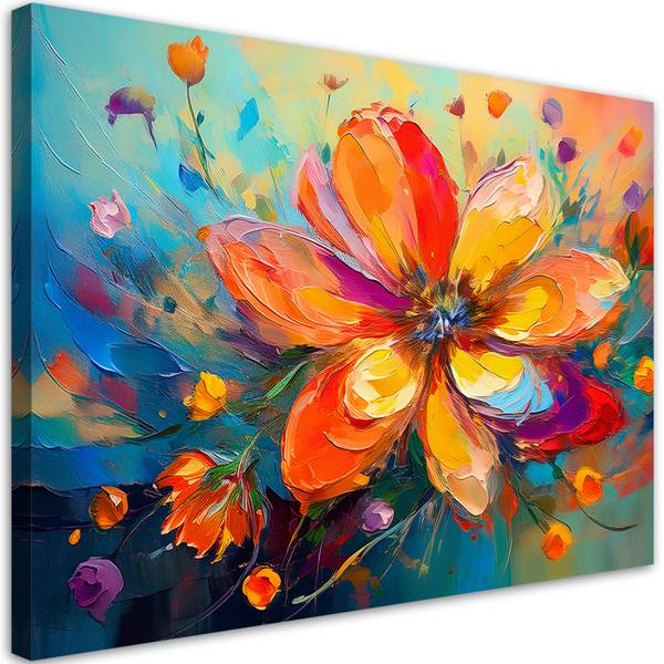 Canvas schilderij Bloemen 90 x 60 cm