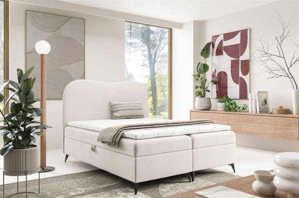 Boxspringbett BLAIR Weiß - Breite: 164 cm