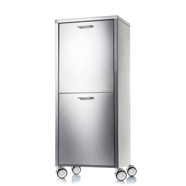 Wäschekorb mit Rollen TANGO Grau - Metall - 40 x 96 x 27 cm