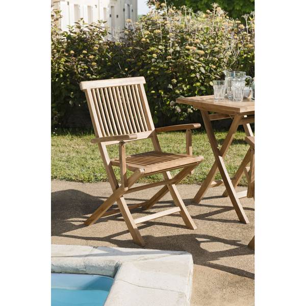 Gartensessel HARRIS 2er Set Braun - Teakholz - 60 x 90 x 55 cm
