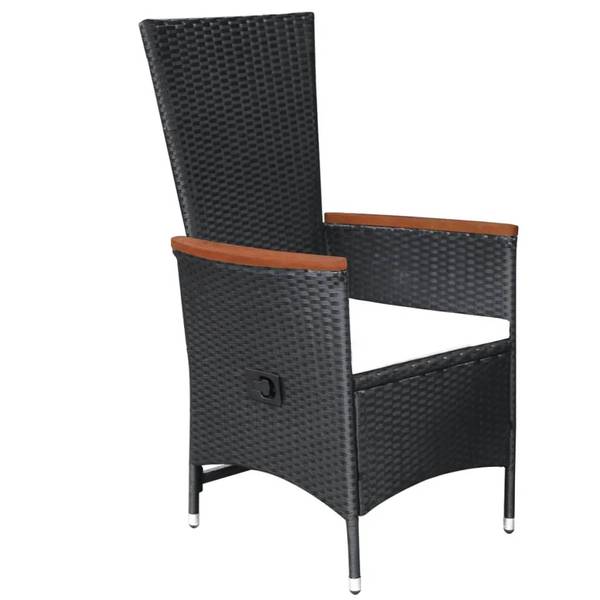 Garten-Essgruppe 3006318 3-teilig Schwarz - Akazie - 88 x 74 x 88 cm