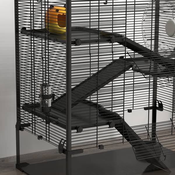 Zwerghamster-Käfig D51-442V01BK Schwarz - Metall - 49 x 80 x 79 cm