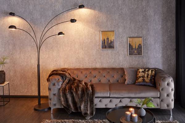 Bogenlampe FIVE LIGHTS Schwarz - Gold