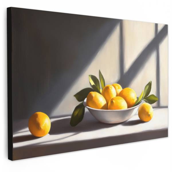 TABLEAU SUR TOILE Citrons Jaune - Coton - 30 x 20 x 2 cm