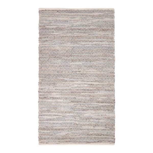 Handgewebter Lederteppich Grau - 150 x 240 cm