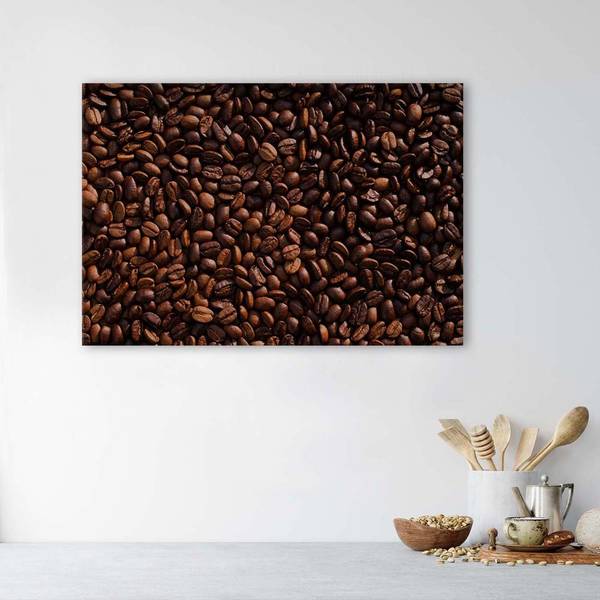 Wandbild kaffeebohnen pflanzen natur 90 x 60 cm