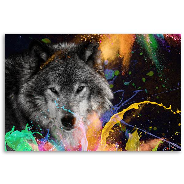 Wandbild wolf 60 x 40 cm