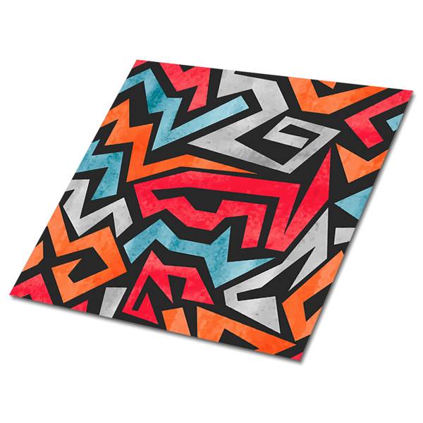 Selbstklebende Fliesen (9 St.) Graffiti Polyester PVC - 30 x 30 x 0 cm