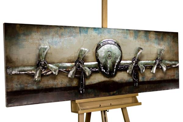 Metallbild Autos & Technik Zil Beige - Metall - 144 x 44 x 7 cm