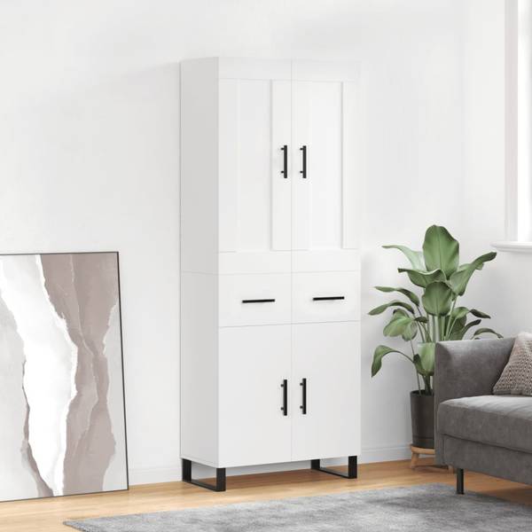 Highboard DE6882 Weiß - Holzwerkstoff - 70 x 180 x 34 cm