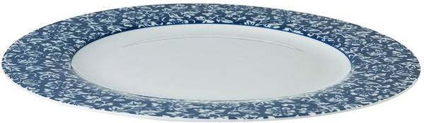 Teller flach 26 cm Sweet Alyssum Blau - Steingut - 27 x 2 x 27 cm