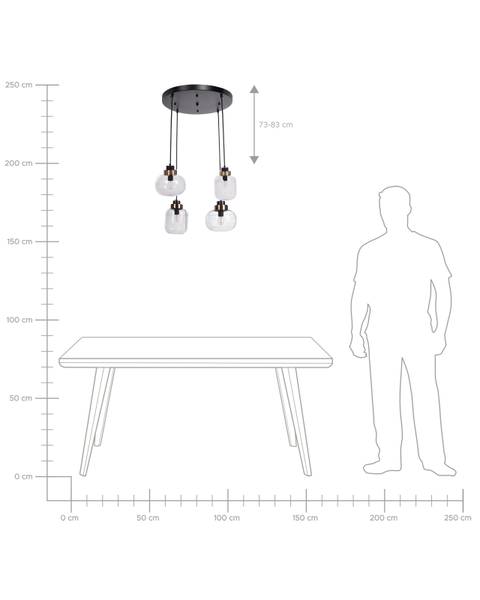 Hanglamp ZAYANDE goud - grijs - bamboe - 39 x 105 x 39 cm