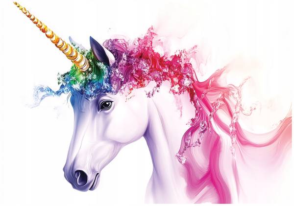 Fototapete Kinderzimmer Mädchen Einhorn 300 x 210 cm