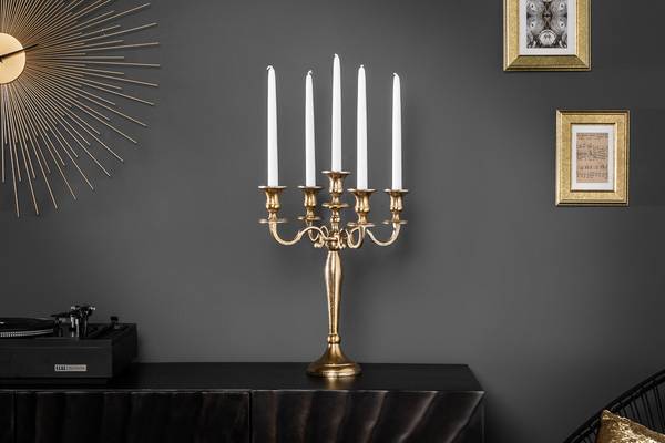 Kerzenständer MODERN BAROCK Gold - Aluminium - 40 x 40 x 40 cm